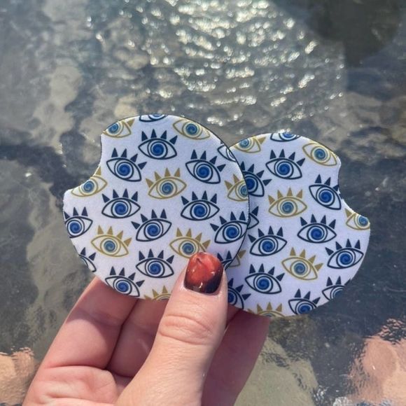 All Seeing Eye Car Coaster Set | Evil Eye Coaster - Picture 4 of 11